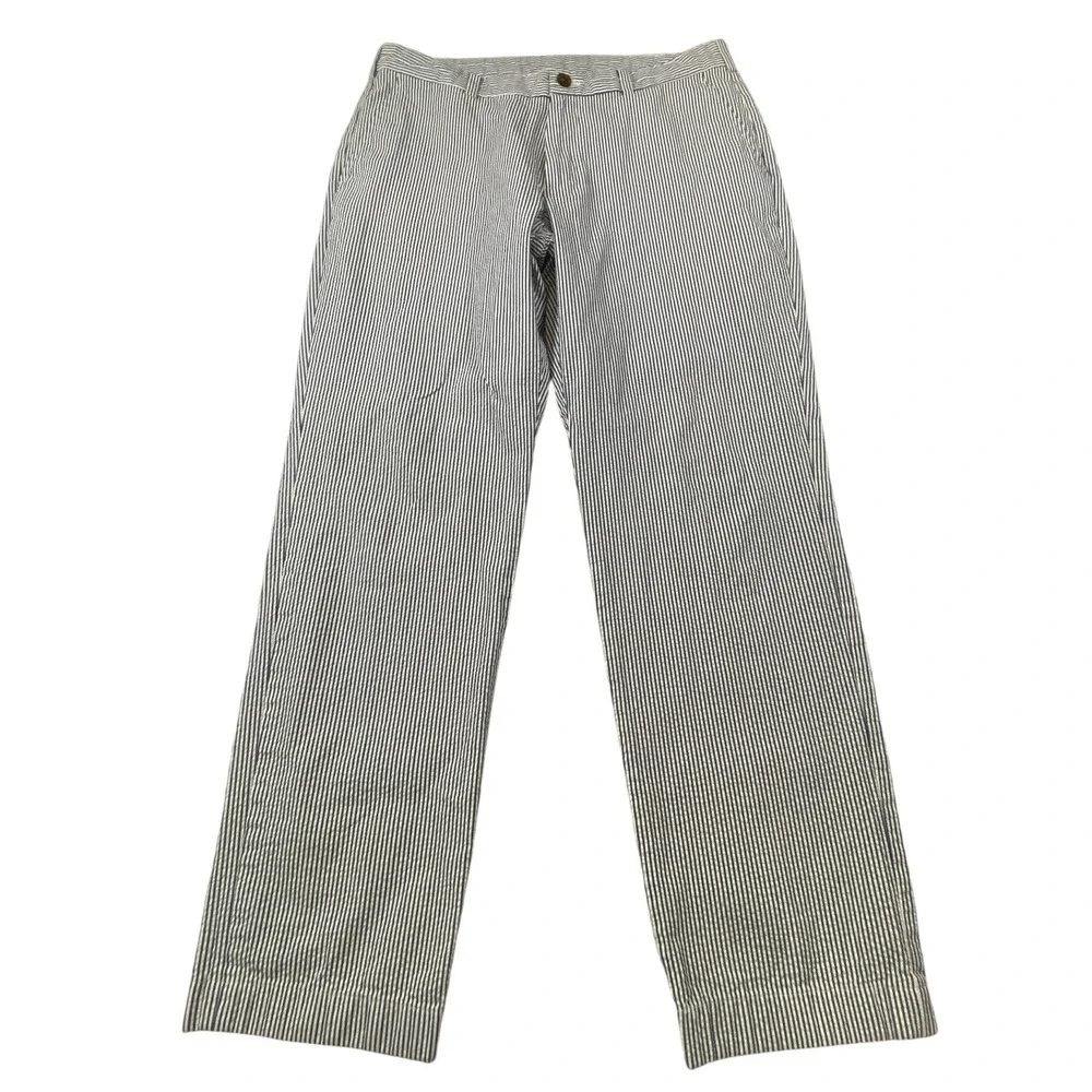 Brooks Brothers Clark Seersucker Pants Mens 36x30 Blue White Striped Cotton